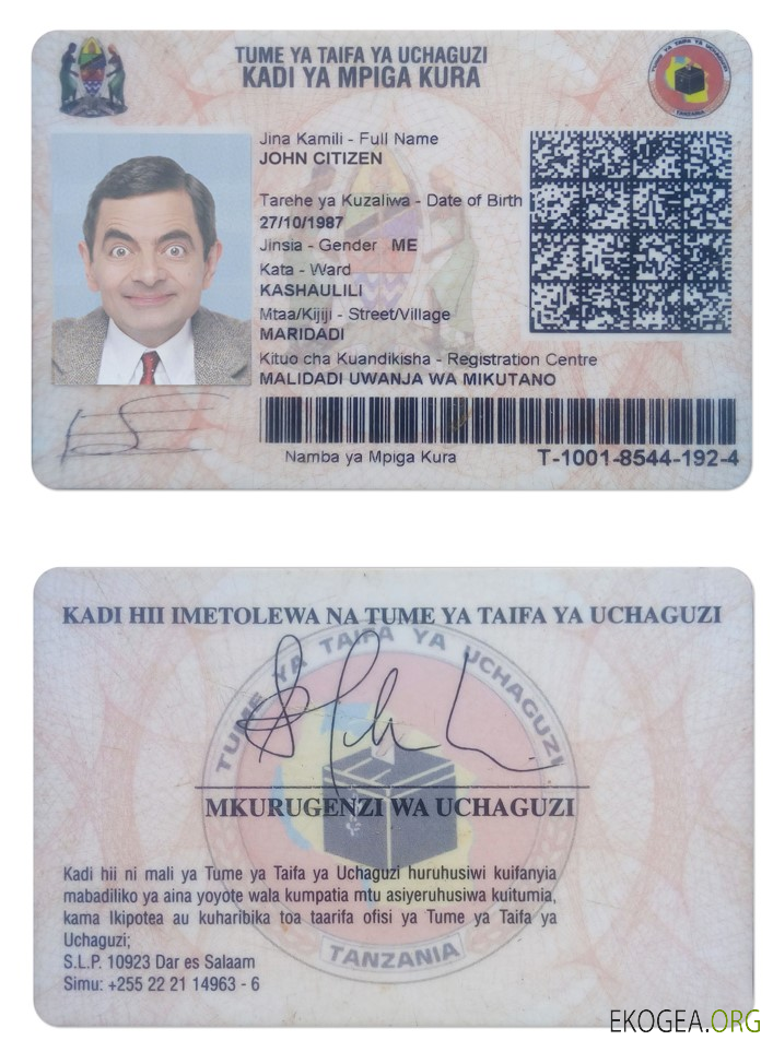 TANZANIE identifiant